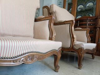Sofá vintage 3 plazas estilo Luis XV