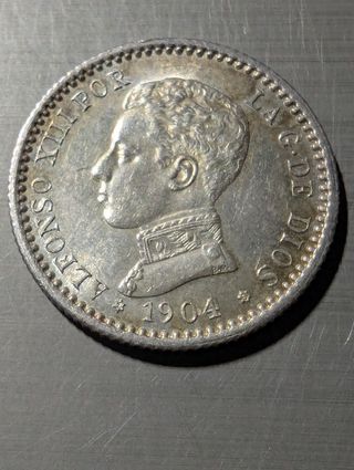 Moneda 50 céntimos 1904*10 Alfonso XIII plata