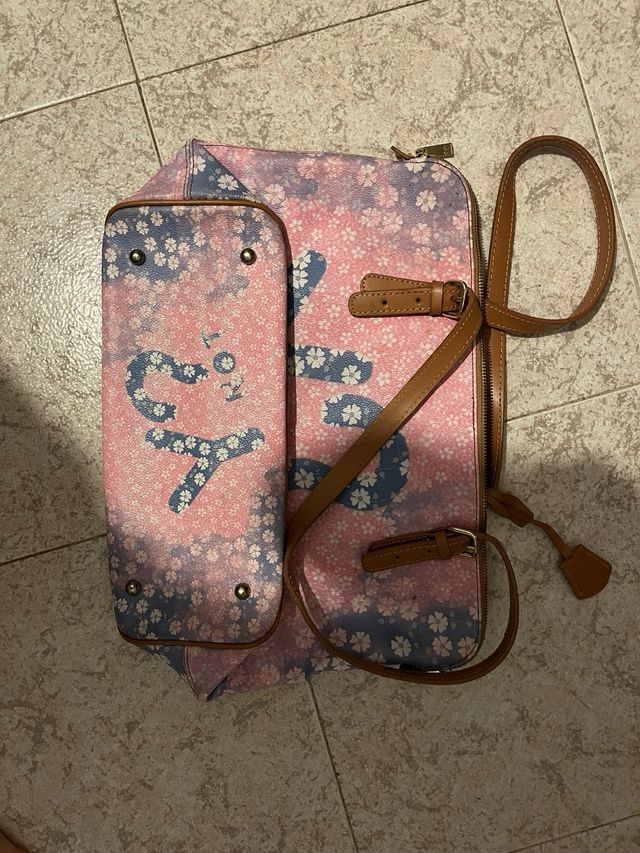 Borsa Ynot fiori rosa-blu