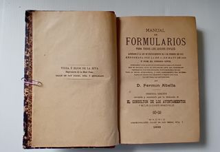 LIBRO ANTIGUO FORMULARIO 1895