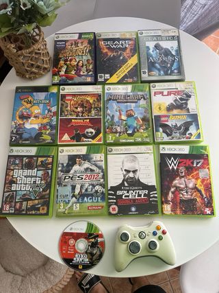 Xbox 360 + 11 juegos + 2 mandos ( sin baterias)