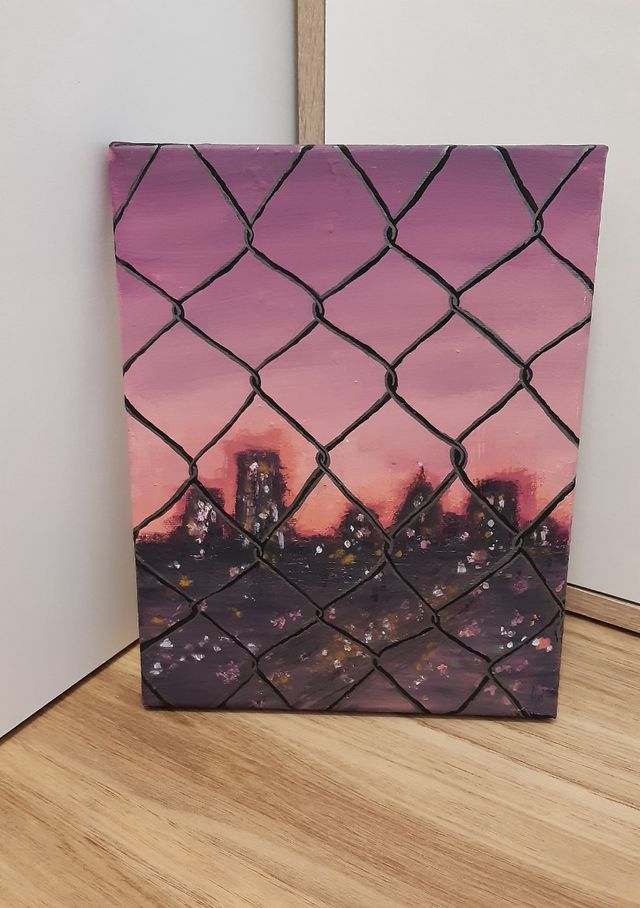 Cuadro ciudad reja - Acrílico