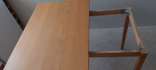 Mesa extensible madera cocina. 