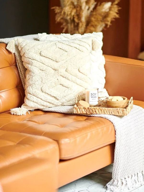 Cojines beige algodón - Decoración