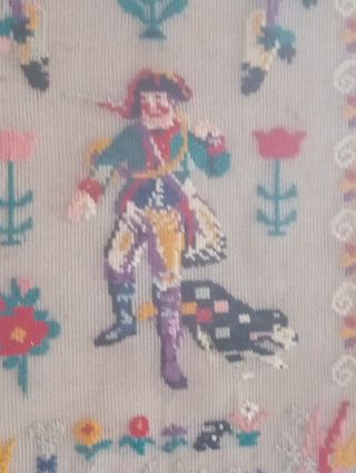 Cuadro Bordado a Mano Antiguo