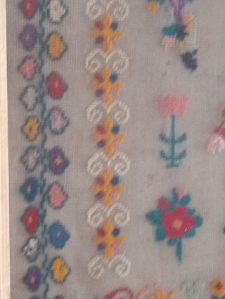 Cuadro Bordado a Mano Antiguo