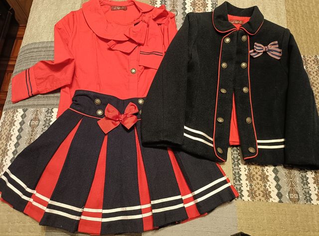 Conjunto niña rojo-y azul 3 piezas