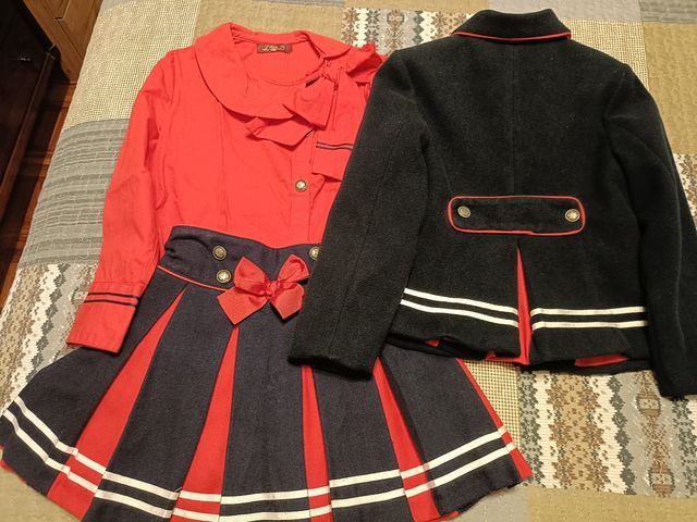 Conjunto niña rojo-y azul 3 piezas