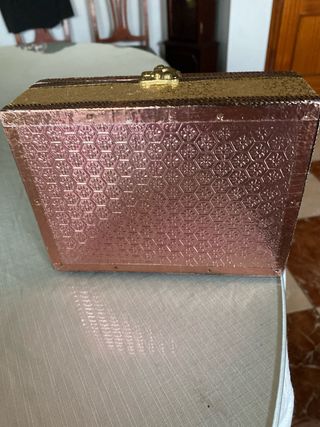 Caja joyero vintage marrón dorado