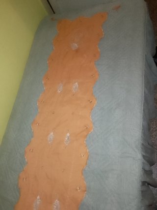 Stola ricamata beige-arancio