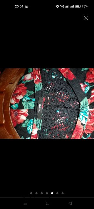 Vestito Tezenis floreale nero/rosso