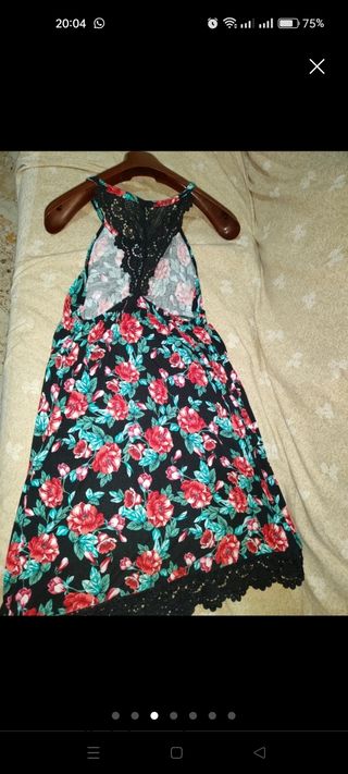 Vestito Tezenis floreale nero/rosso