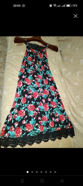 Vestito Tezenis floreale nero/rosso