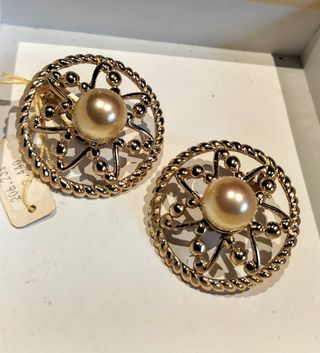 Pendientes antiguos Prenevue Bijoux chapado en oro