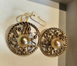 Pendientes antiguos Prenevue Bijoux chapado en oro