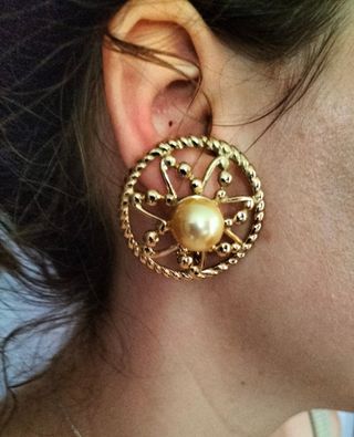 Pendientes antiguos Prenevue Bijoux chapado en oro