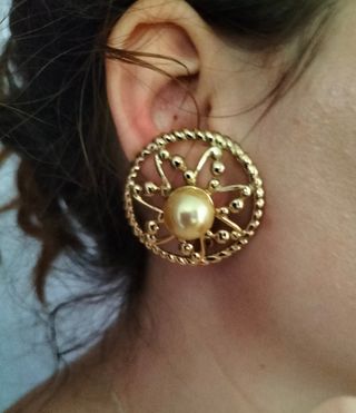 Pendientes antiguos Prenevue Bijoux chapado en oro