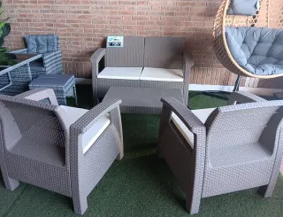 Conjunto jardín - Sofá y 2 sillones