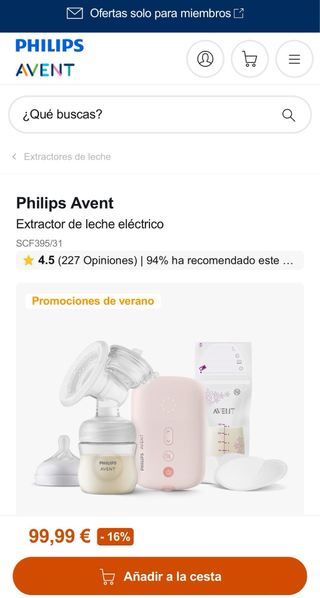 Sacaleches eléctrico Philips Avent