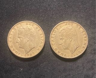 2 Monedas cien 100 Pesetas Juan Carlos I (1983)