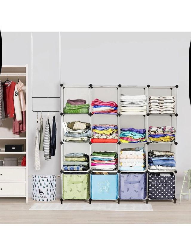 Armario organizador cubos plástico blanco