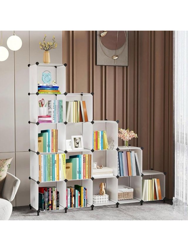 Armario organizador cubos plástico blanco