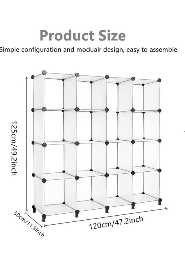 Armario organizador cubos plástico blanco
