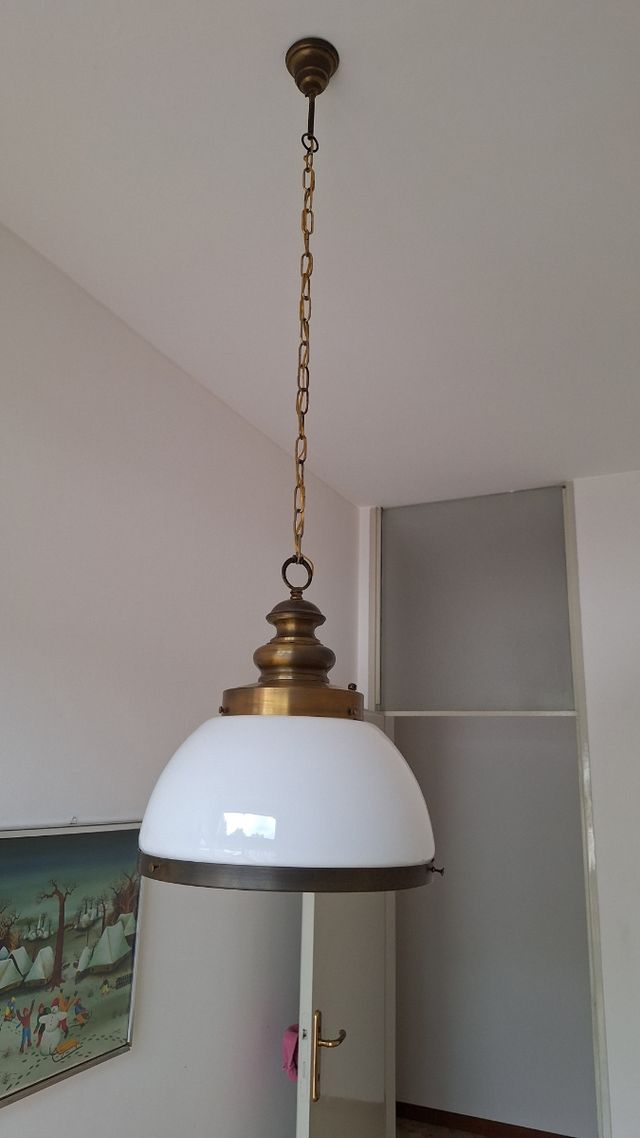 Lampada vintage metallo oro bianco