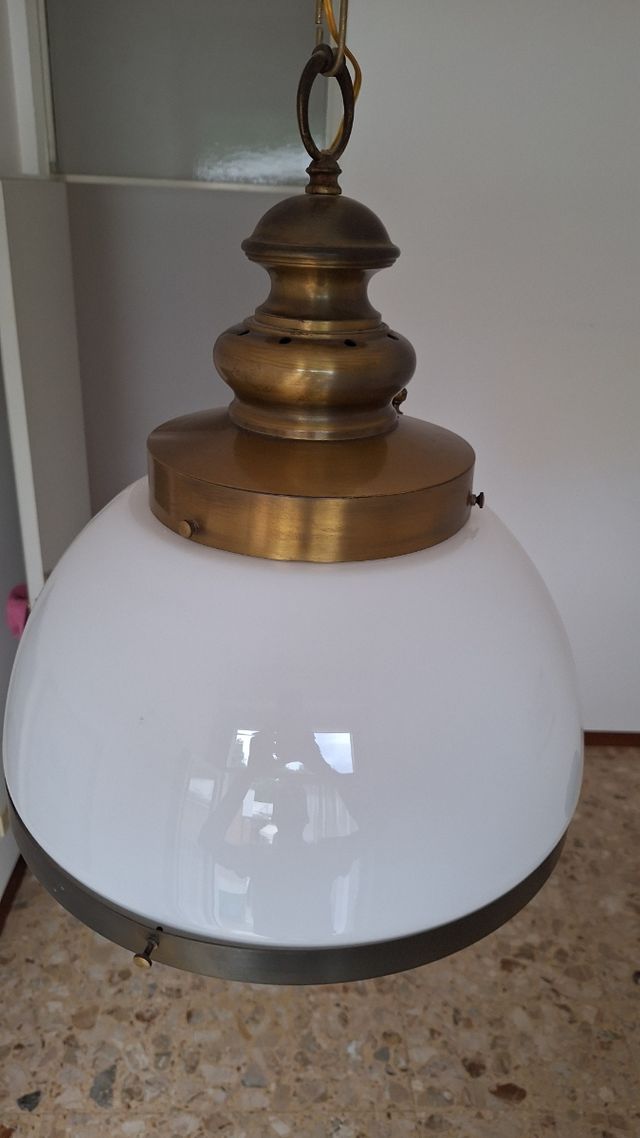 Lampada vintage metallo oro bianco