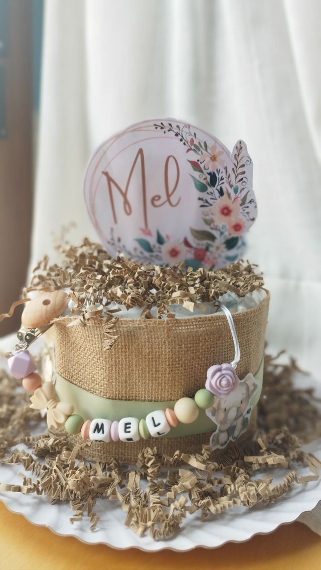 Tarta pañales bebé personalizada
