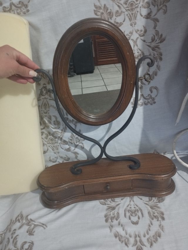 Espejo tocador vintage madera