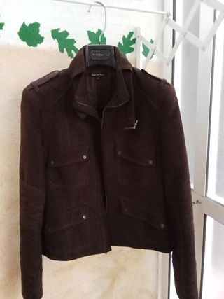 Chaqueta y falda Pedro del Hierro marrón, de piel 