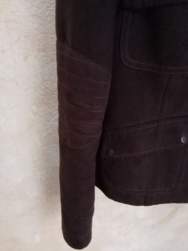 Chaqueta y falda Pedro del Hierro marrón, de piel