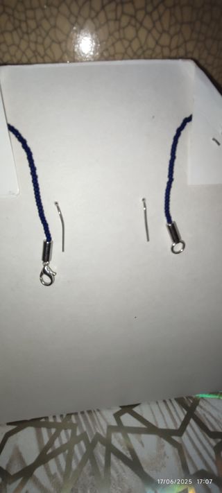 Collar y pendientes azul plata