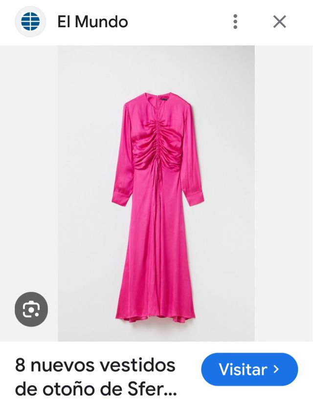 SFERA vestido fucsia raso frunce M