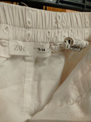 Pantalón niña blanco troquelado 13-14 años

