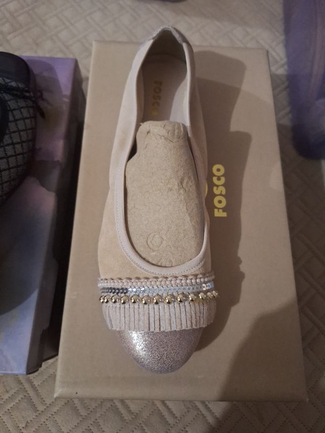 Bailarinas FOSCO nude-dorado