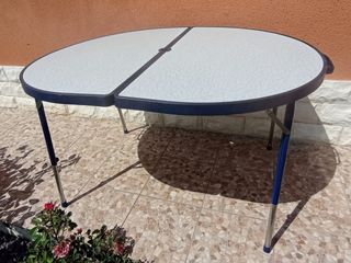 Mesa plegable Crespo - Plegable, Azul y Blanca
