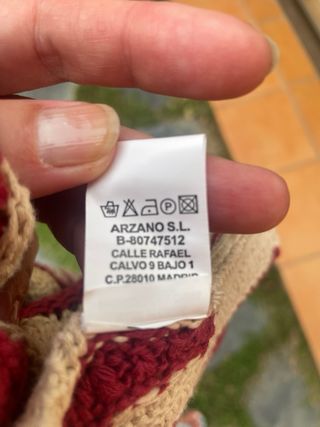 Chaqueta rayas beige-rojo algodón