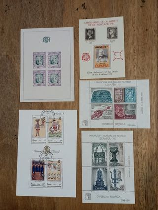 Sellos España: 5 Hojas bloque