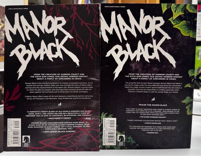 Manor Black TPB’s vols. 1 & 2