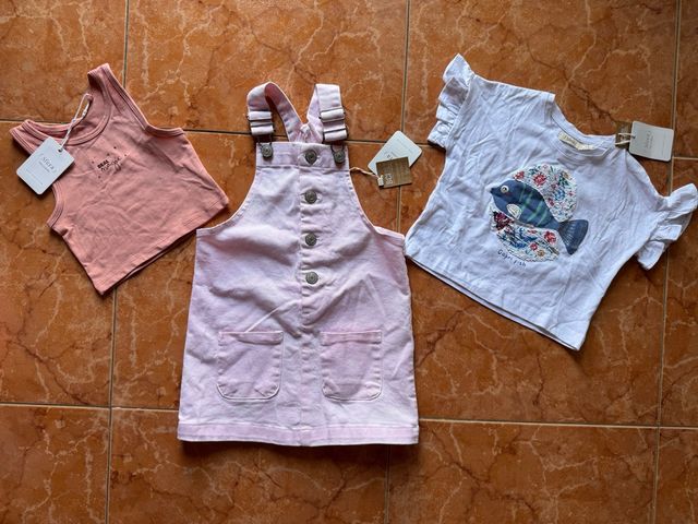 Peto y 2 camisetas NUEVO t. 4-5 años