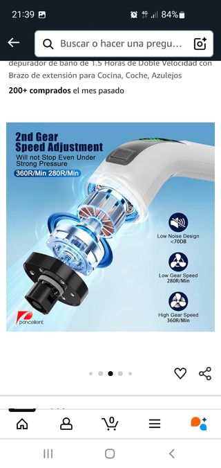 Limpiador giratorio eléctrico sumergible. Nuevo