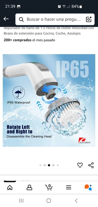 Limpiador giratorio eléctrico sumergible. Nuevo