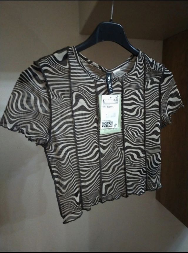 Top H&M a rete zebrato XS