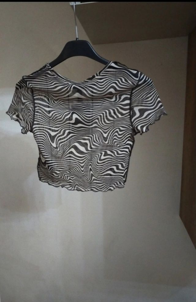 Top H&M a rete zebrato XS