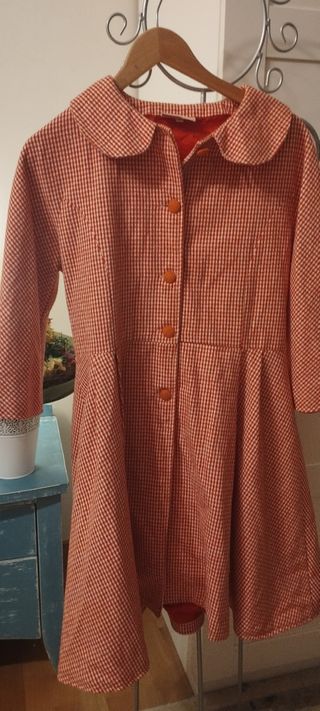 Abrigo TrakaBaraka vichy rojo-blanco