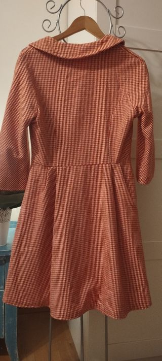 Abrigo TrakaBaraka vichy rojo-blanco