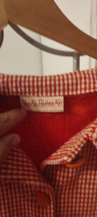 Abrigo TrakaBaraka vichy rojo-blanco