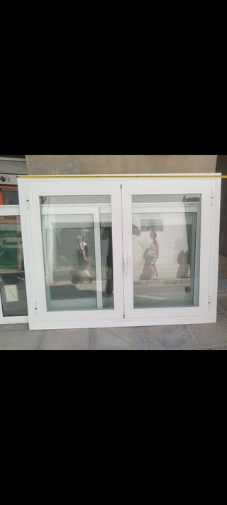 Ventana aluminio 2 hojas se abren 158x125